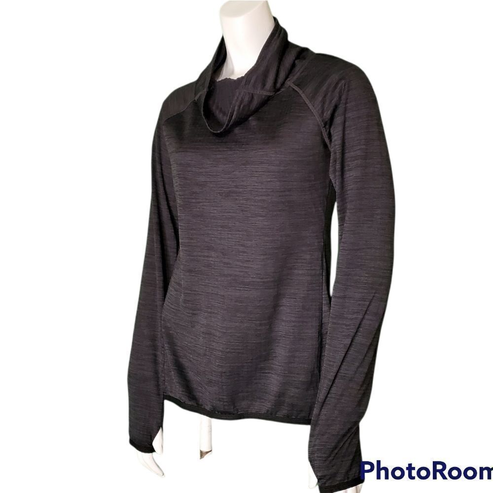 Reebok Gray & Black Heathered Cowl Neck Sweatshirt